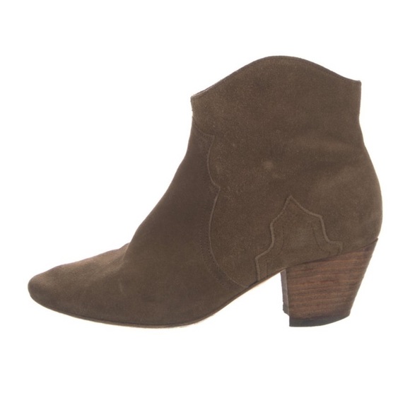 Isabel Marant Brown Dicker Suede Low Western Cowboy Boots sz 36.5 - Picture 5 of 9